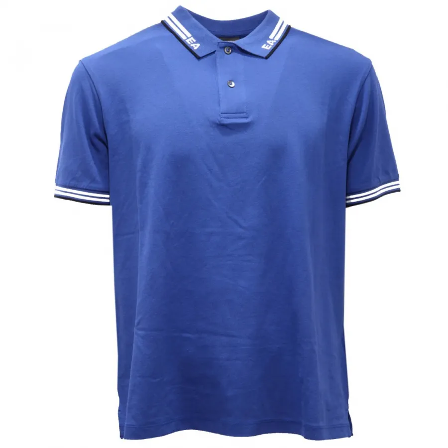 1077AH polo uomo EMPORIO ARMANI royal blue cotton polo shirt man