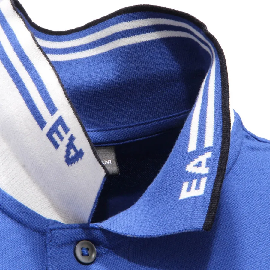 1077AH polo uomo EMPORIO ARMANI royal blue cotton polo shirt man