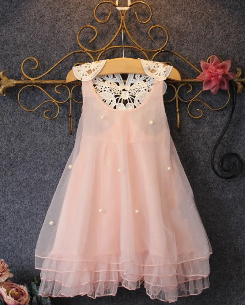 2 14 anni Bambini Infant Baby Girl Dress Abiti estivi Pizzo Flower Tutu Abiti da principessa per bambine Vestidosdresses