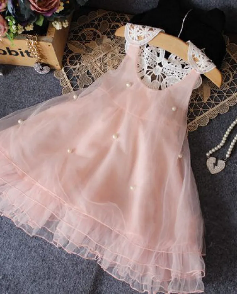 2 14 anni Bambini Infant Baby Girl Dress Abiti estivi Pizzo Flower Tutu Abiti da principessa per bambine Vestidosdresses