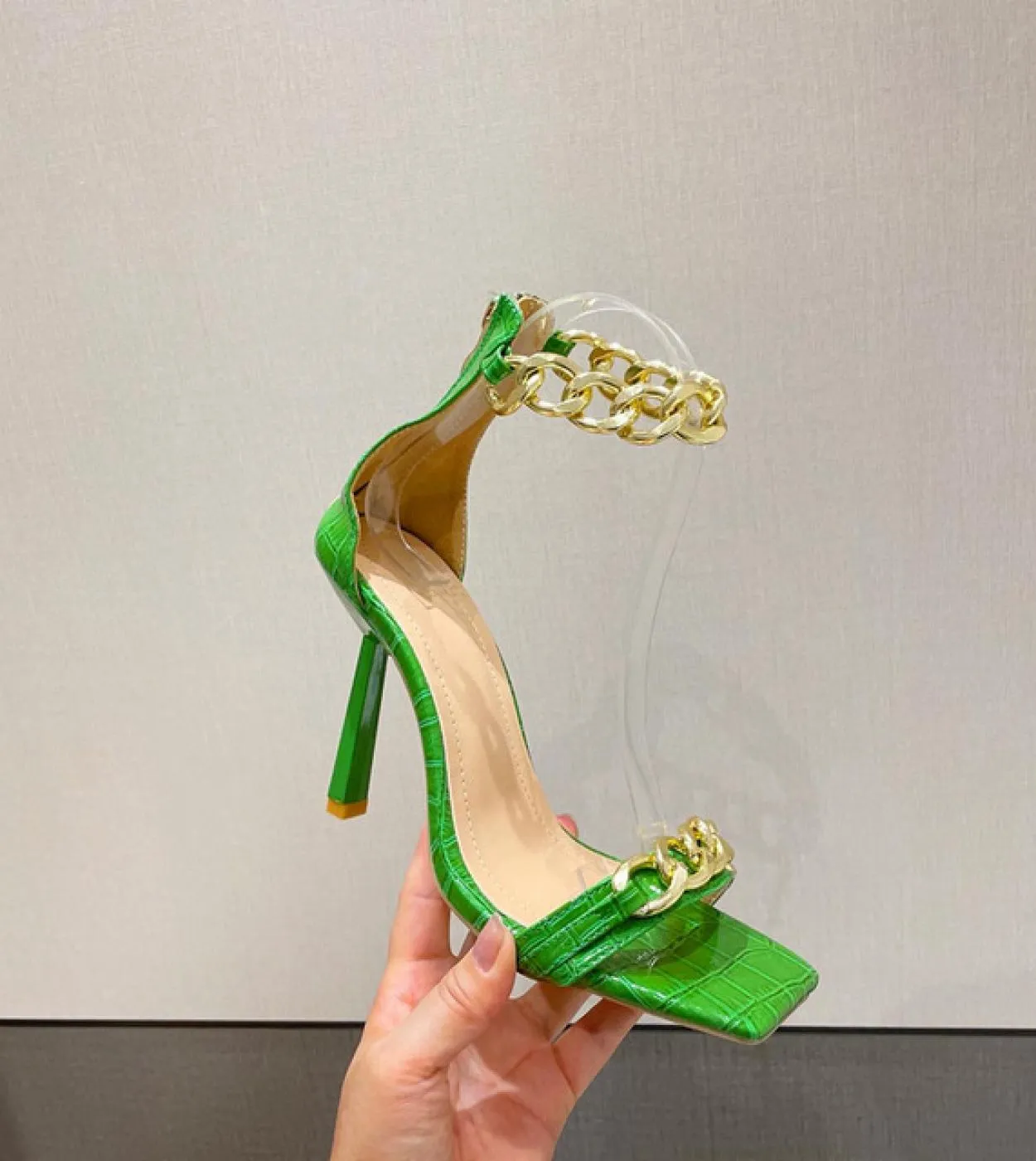 2022 nuove donne sandali estate punta quadrata scarpe da donna a spillo punta aperta elegante temperamento scarpe da sera firmat