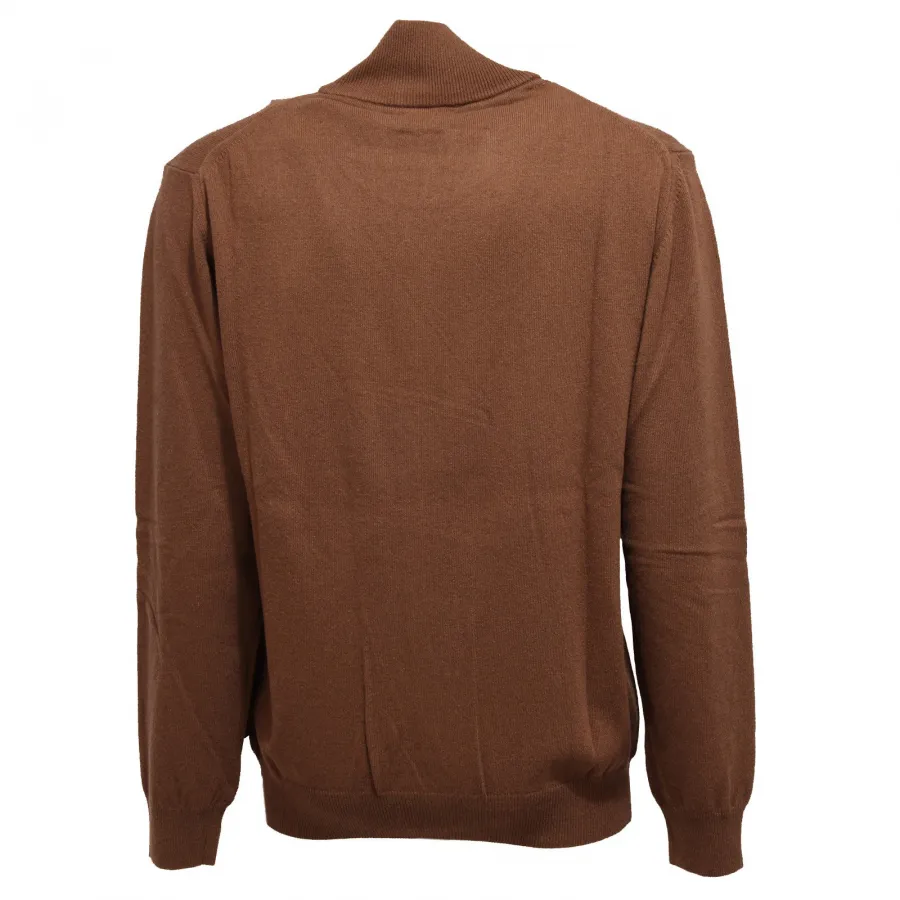 5852K cardigan uomo BEVERLY HILLS POLO CLUB brown mix wool/cashmere sweater man
