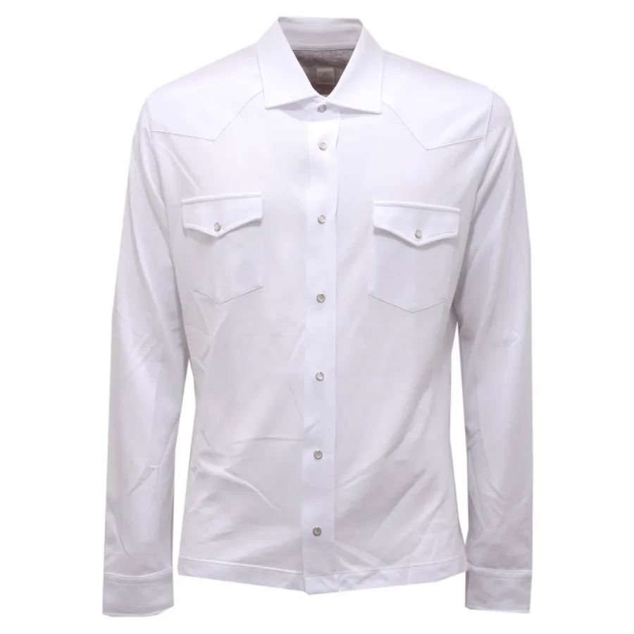 7617AG polo camicia uomo ELEVENTY white piqué cotton polo-shirt man