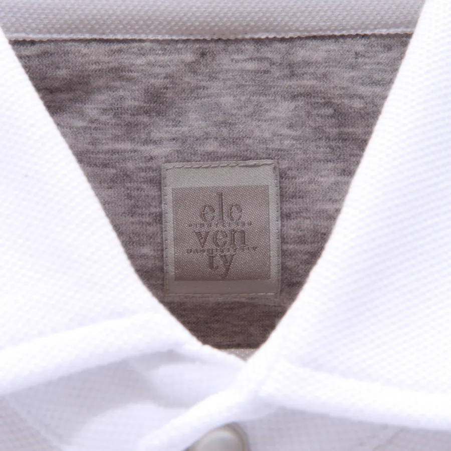 7617AG polo camicia uomo ELEVENTY white piqué cotton polo-shirt man