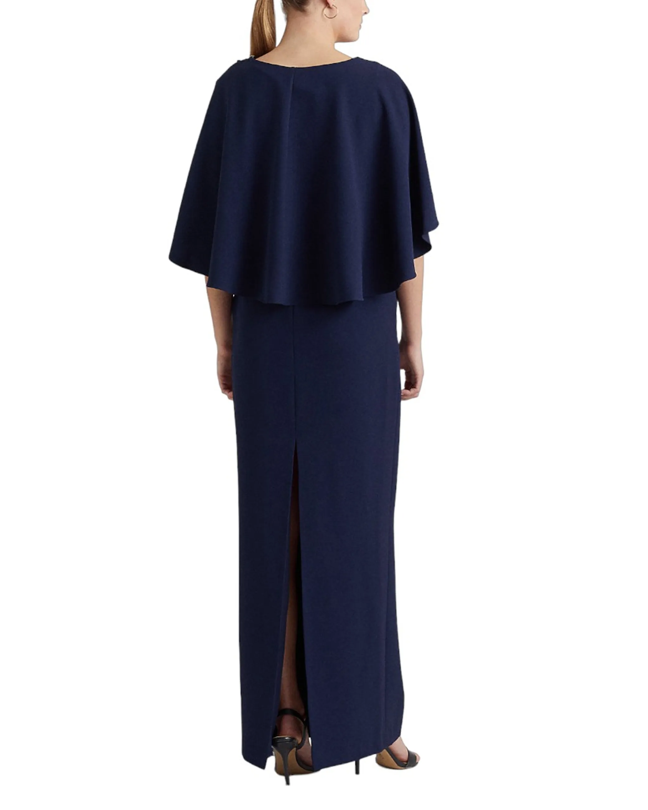 Abito a mantella crepe blu navy