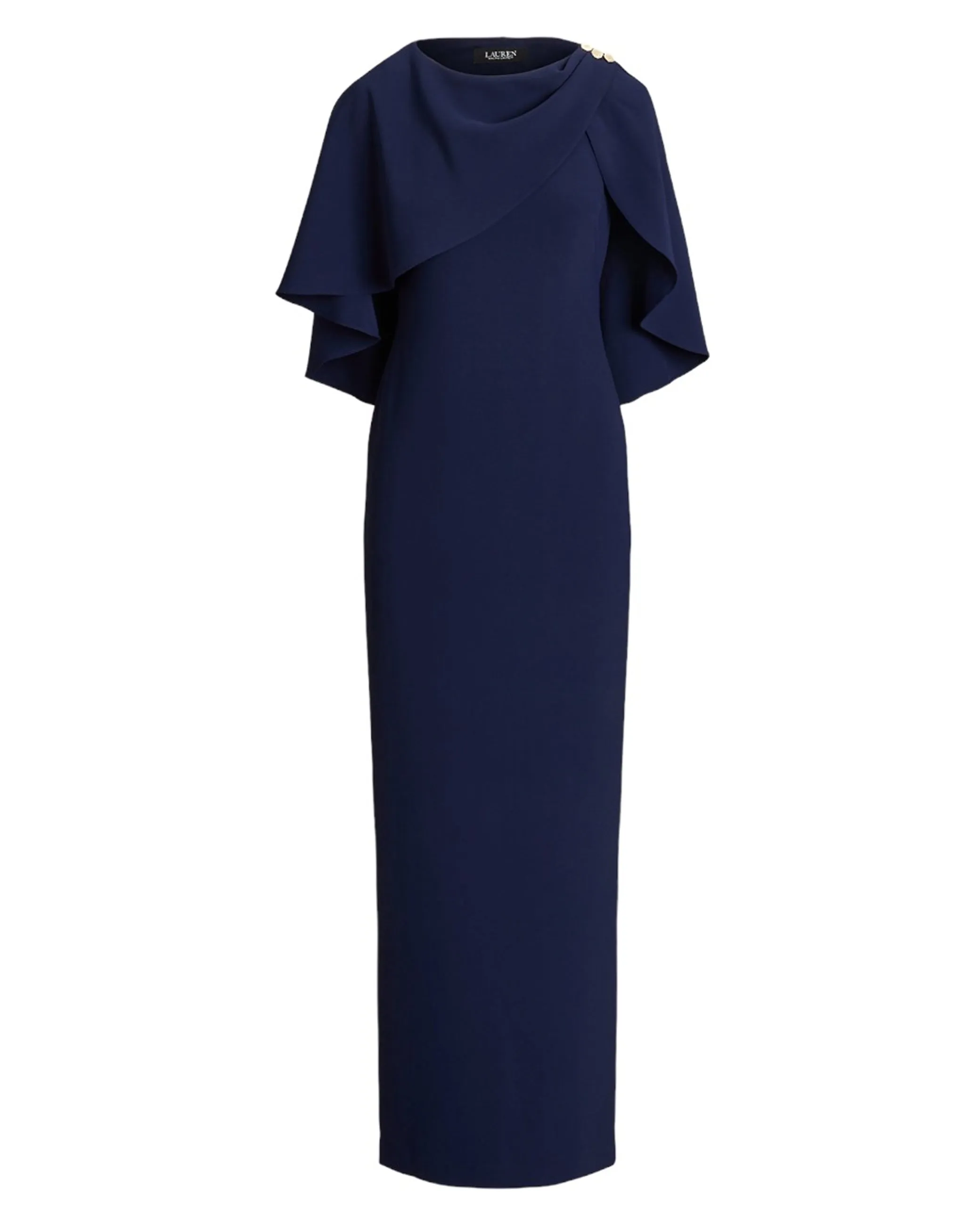 Abito a mantella crepe blu navy