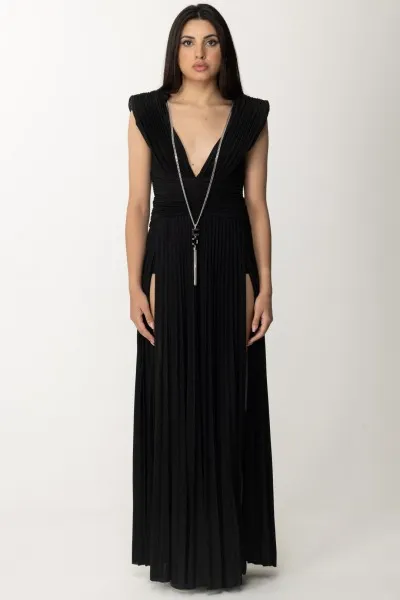 Abito Red Carpet in lurex con collana Nero