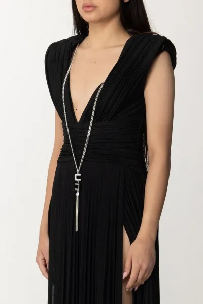 Abito Red Carpet in lurex con collana Nero