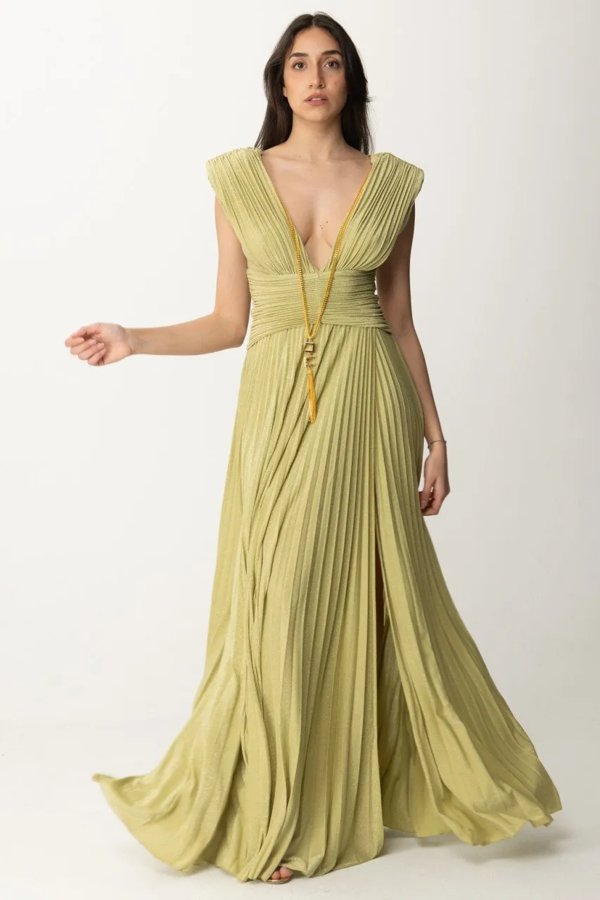 Abito Red Carpet in lurex con collana Pistacchio