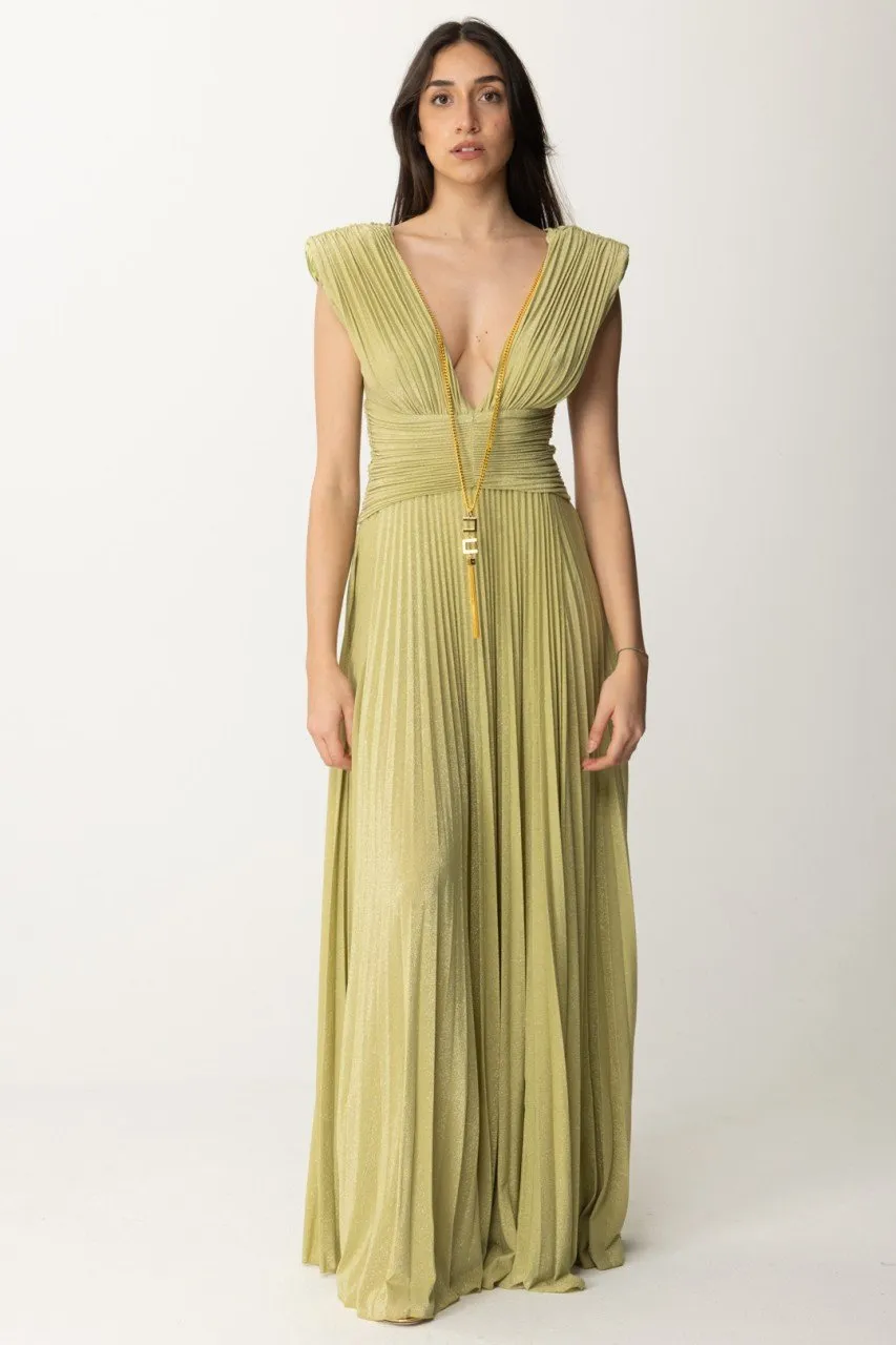 Abito Red Carpet in lurex con collana Pistacchio