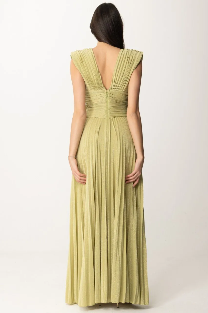 Abito Red Carpet in lurex con collana Pistacchio