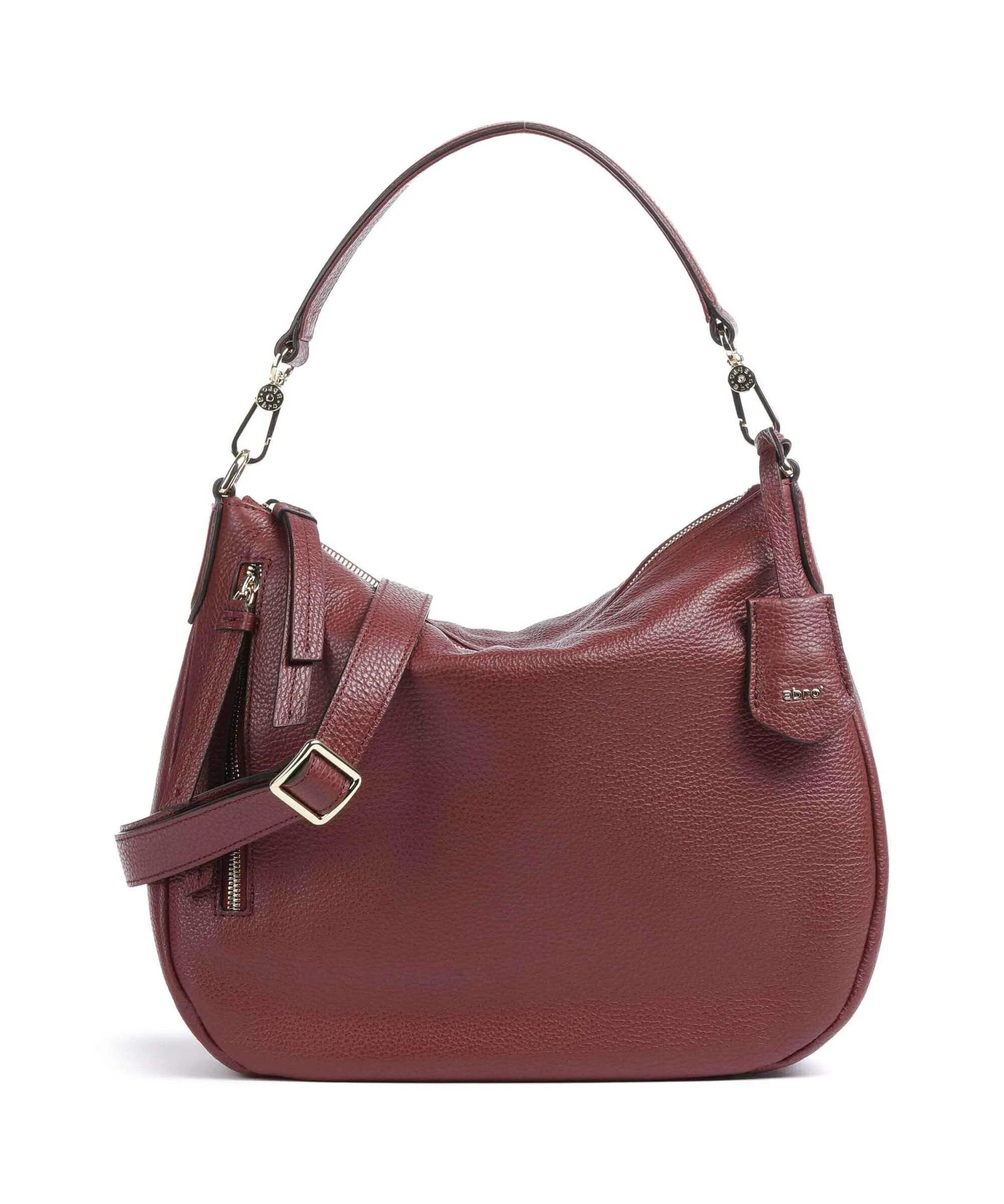  Abro Adria Juna Borsa hobo pelle di vacchetta grana rosso bordò  