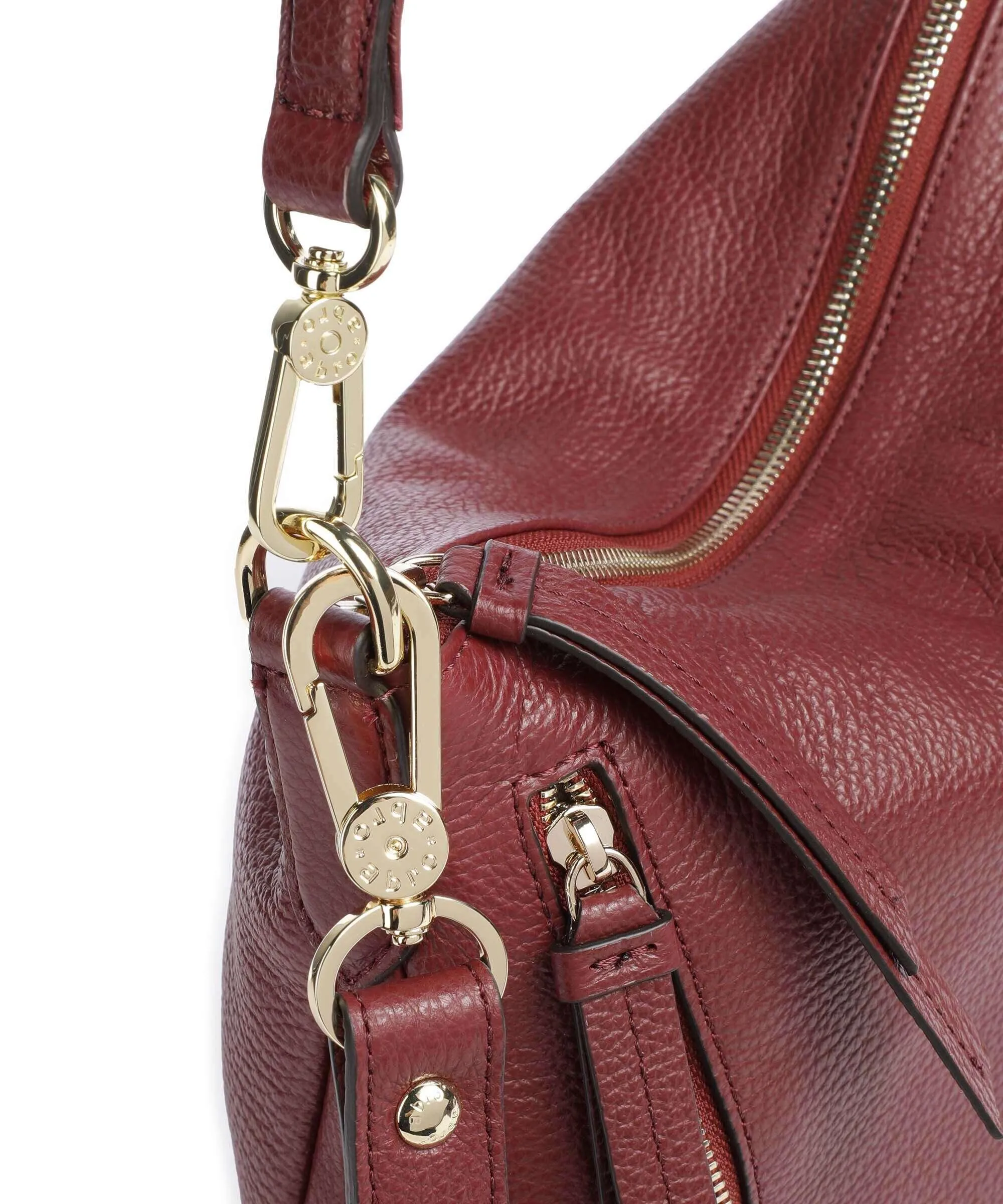  Abro Adria Juna Borsa hobo pelle di vacchetta grana rosso bordò  