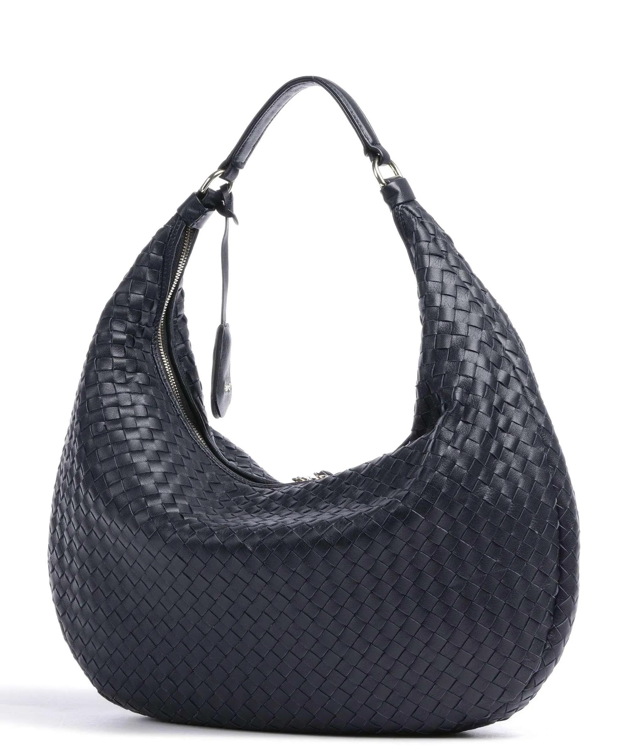  Abro Piuma Nana Borsa hobo cuoio di agnello navy  