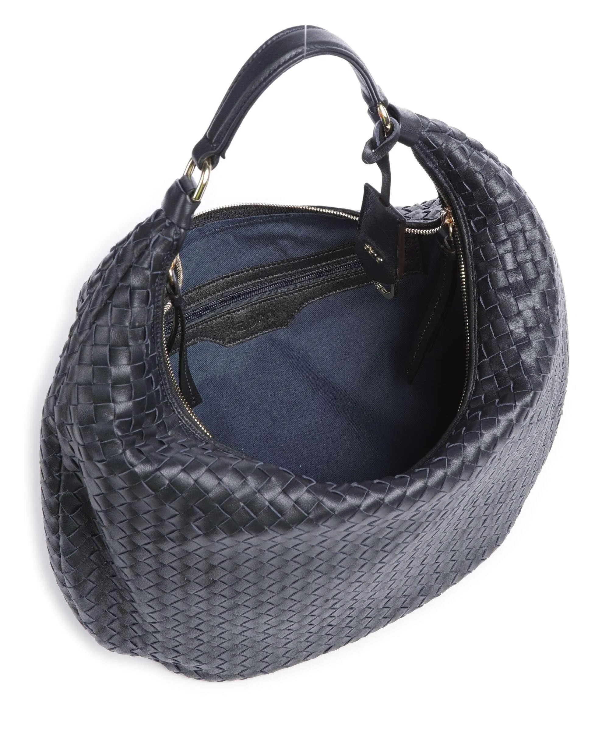  Abro Piuma Nana Borsa hobo cuoio di agnello navy  