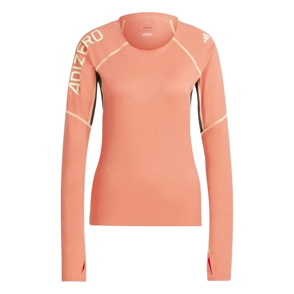 ADIDAS Maglia Running Manica Lunga Arancione Fluo Donna