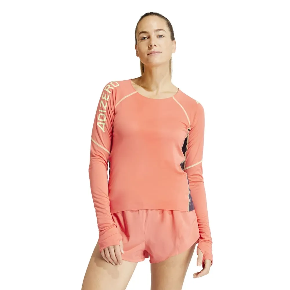 ADIDAS Maglia Running Manica Lunga Arancione Fluo Donna