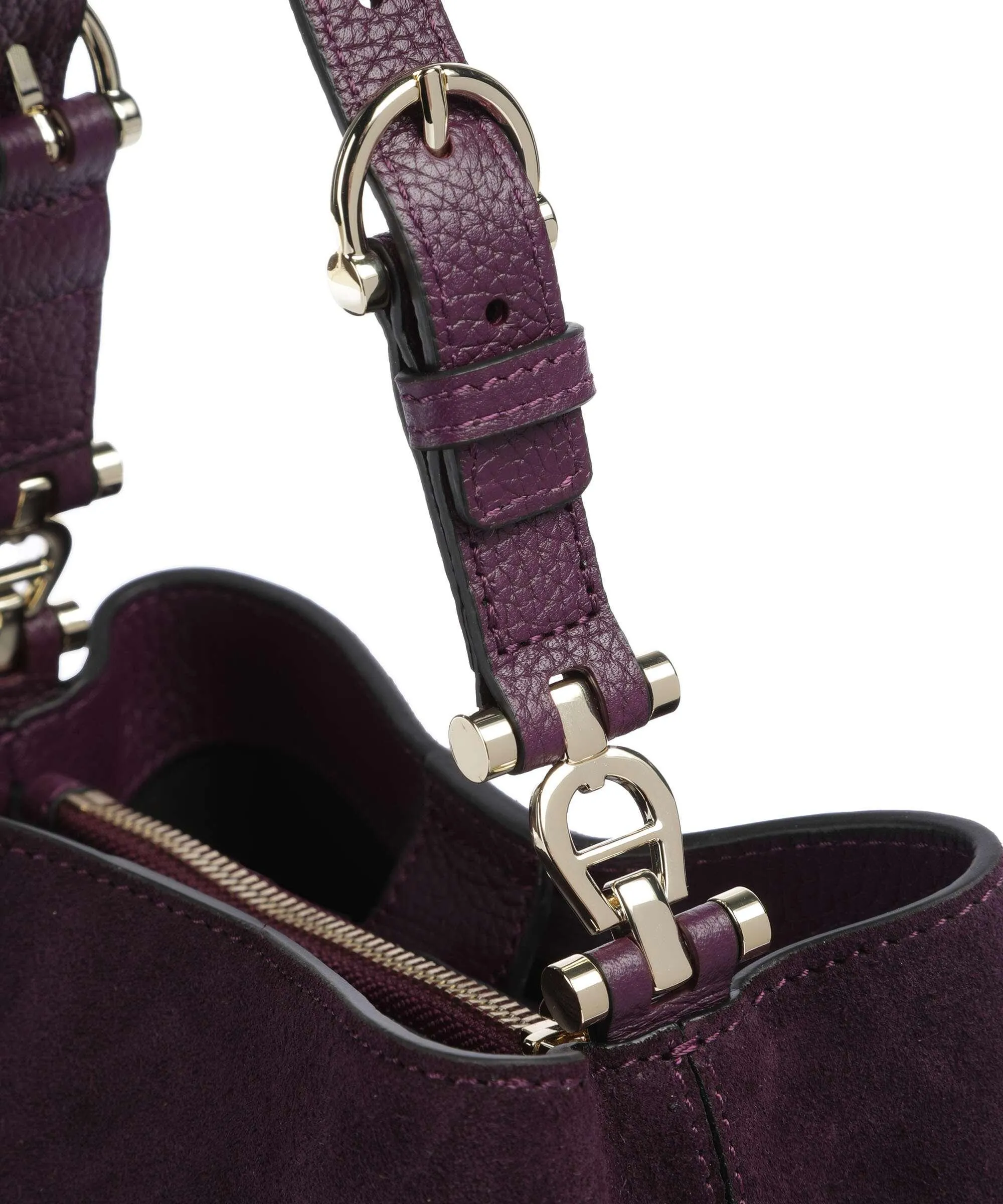  Aigner Delia S Borsa a mano pelle bovina ruvida prugna  