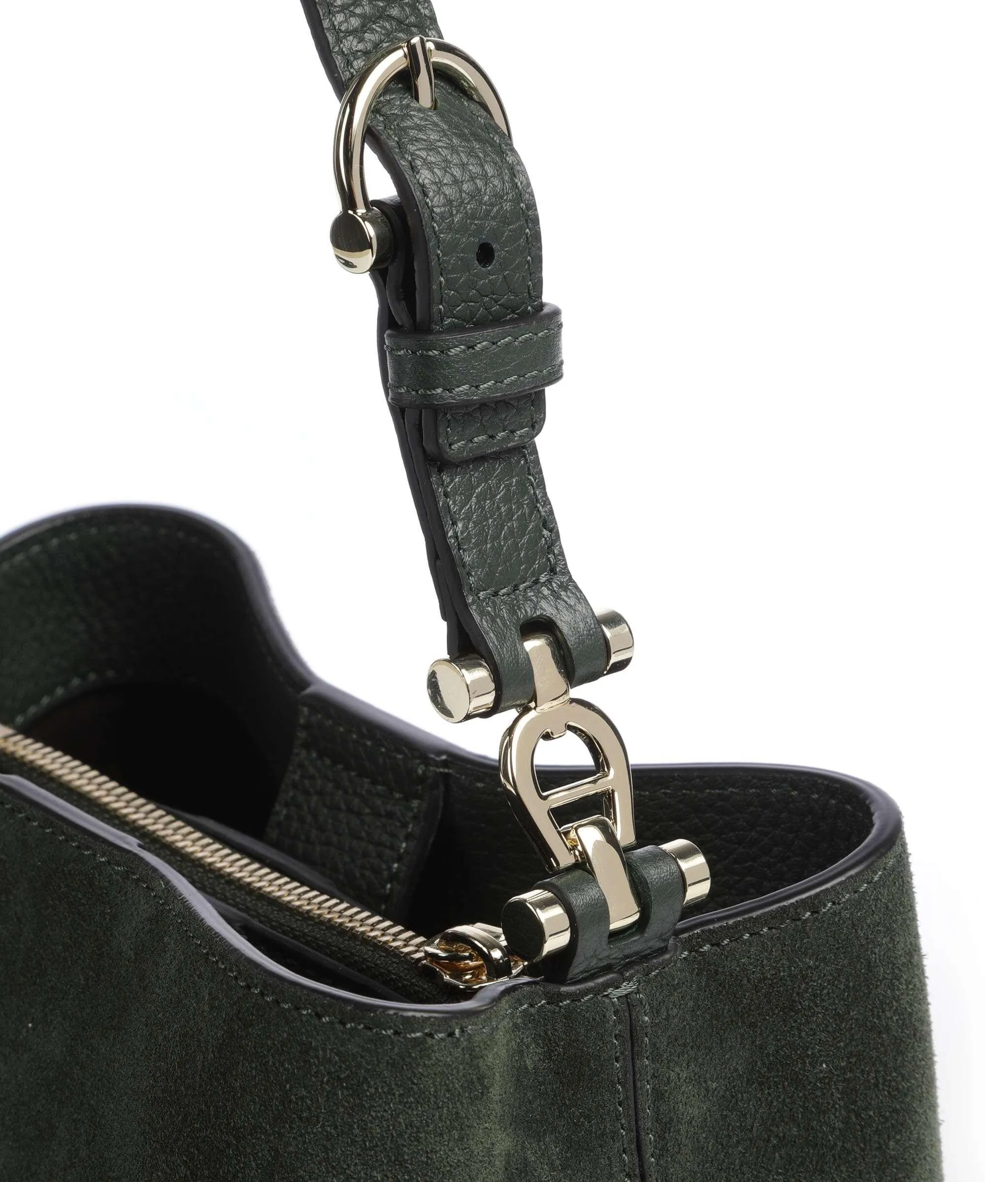  Aigner Delia S Borsa a mano pelle bovina ruvida verde scuro  