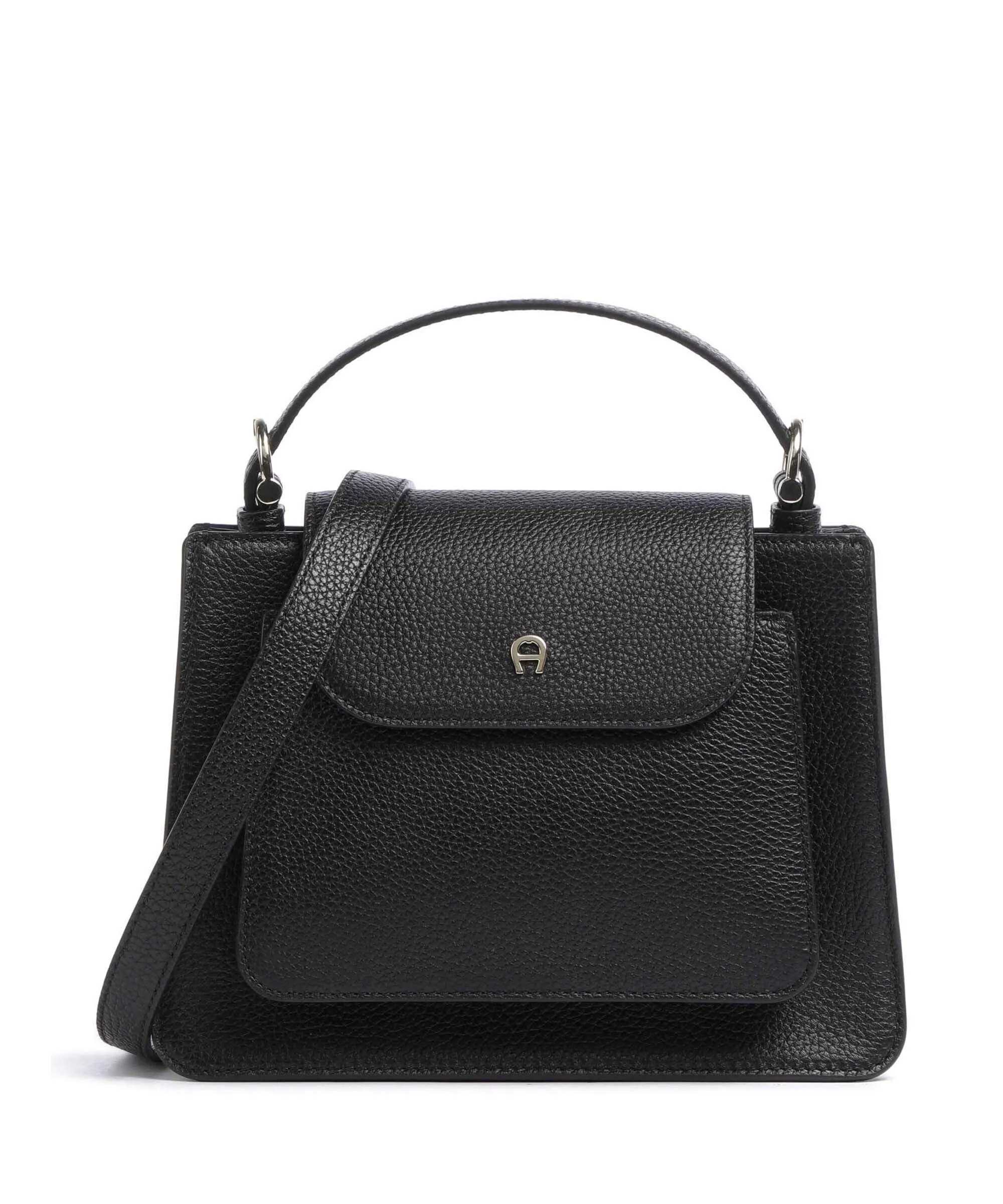  Aigner Delia S Borsa a mano pelle di vacchetta grana nero  