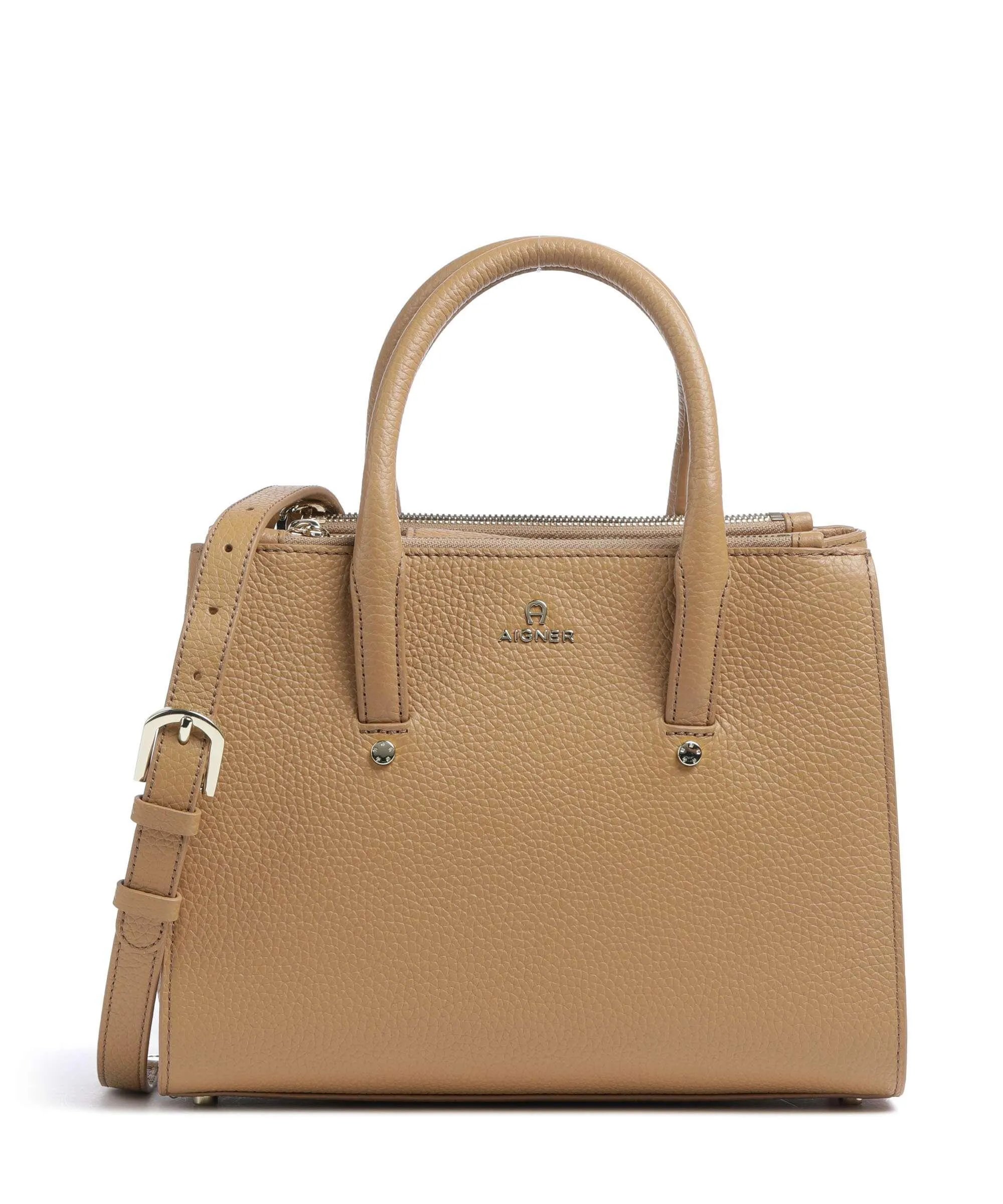  Aigner Ivy M Borsa a mano pelle di vacchetta grana beige  