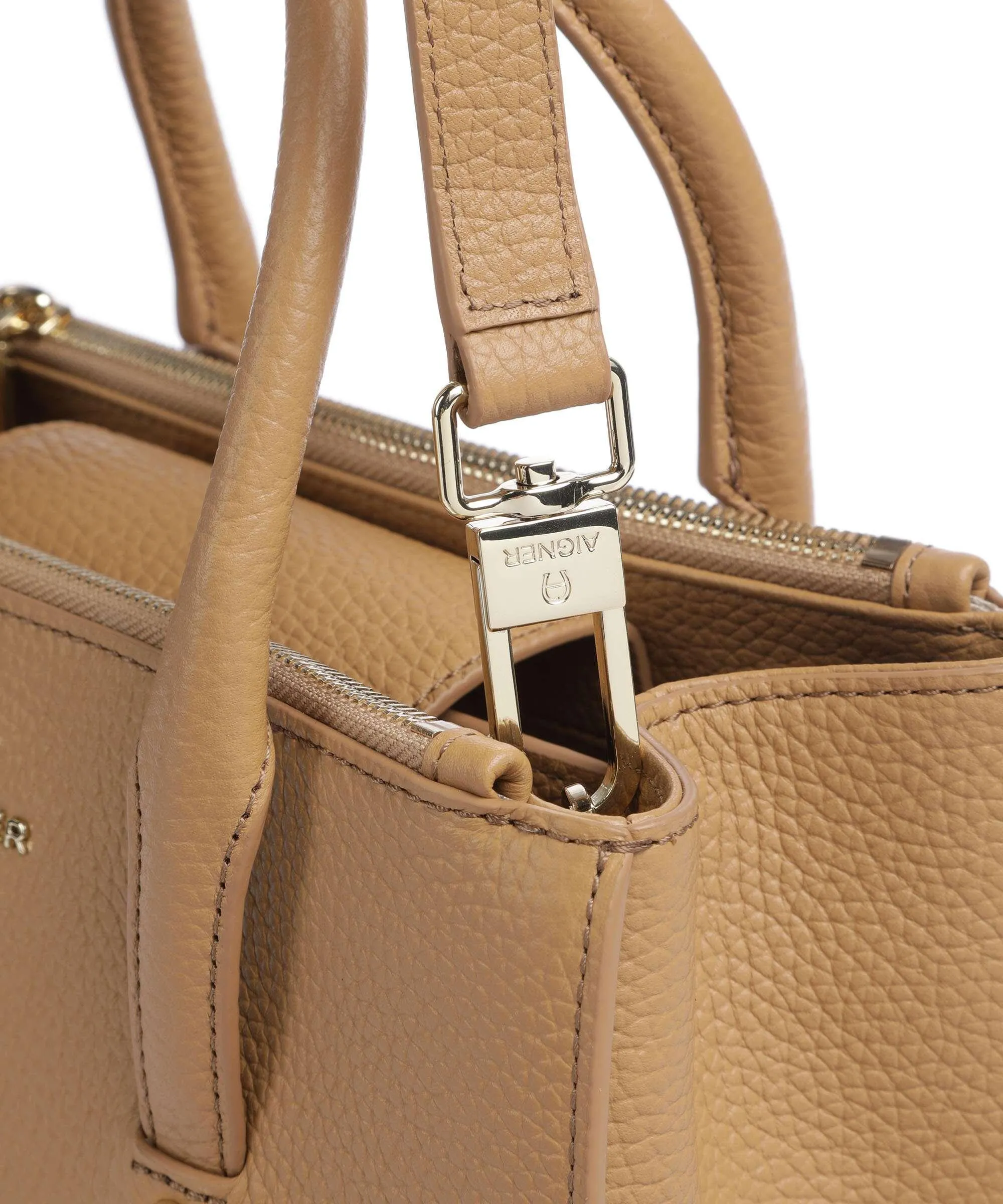  Aigner Ivy M Borsa a mano pelle di vacchetta grana beige  