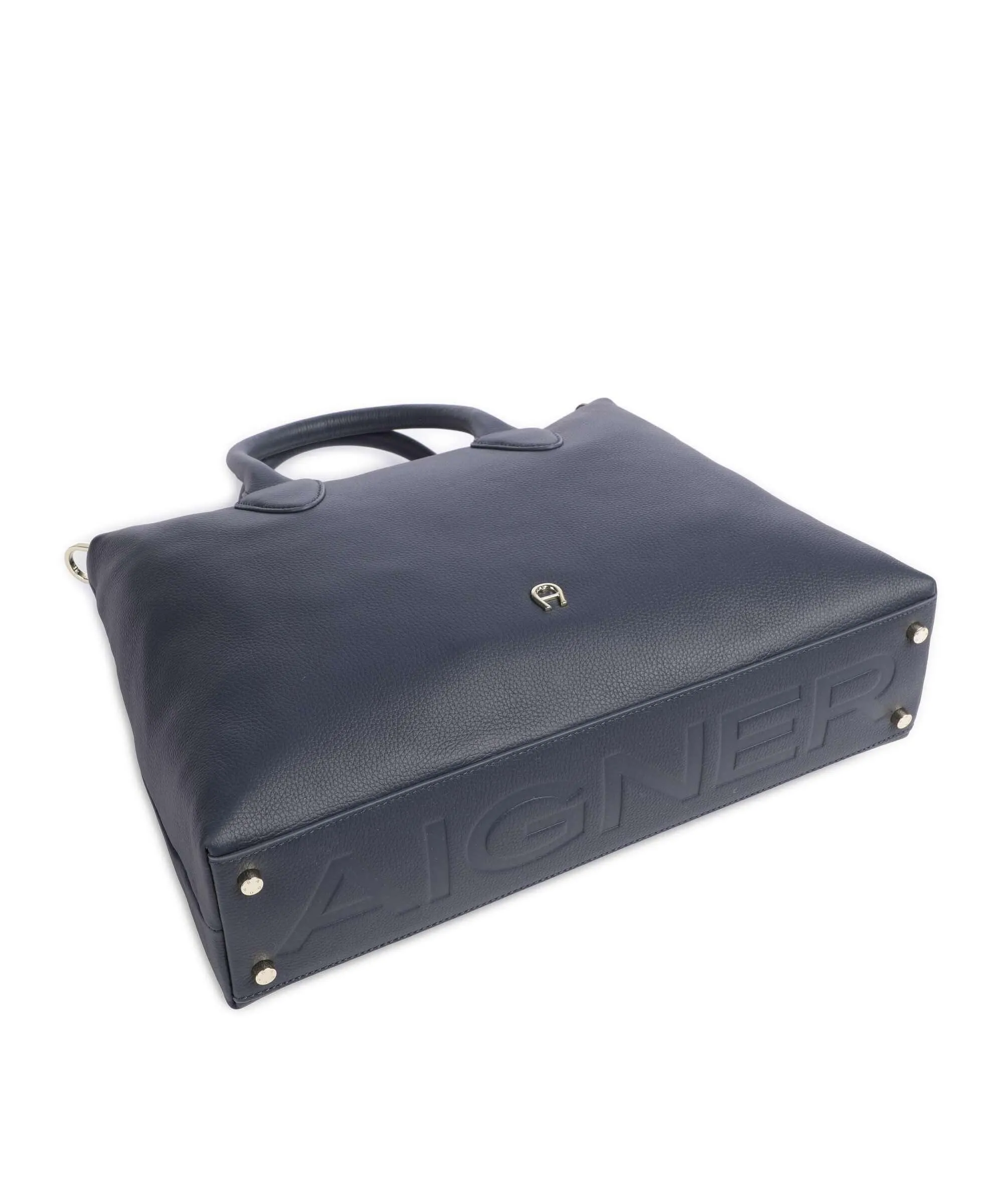  Aigner Zita M Borsa a mano pelle di vacchetta grana blu scuro  