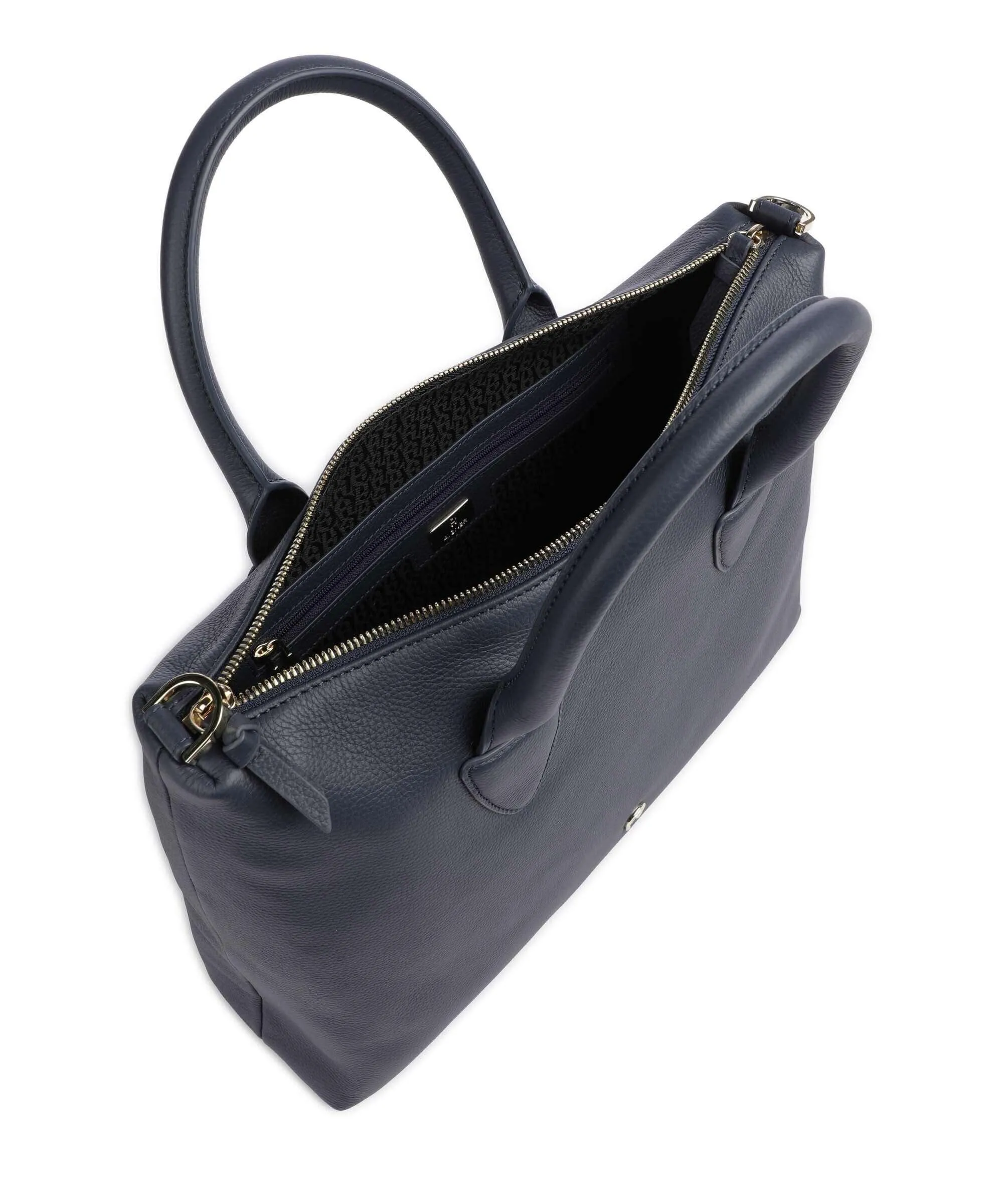  Aigner Zita M Borsa a mano pelle di vacchetta grana blu scuro  