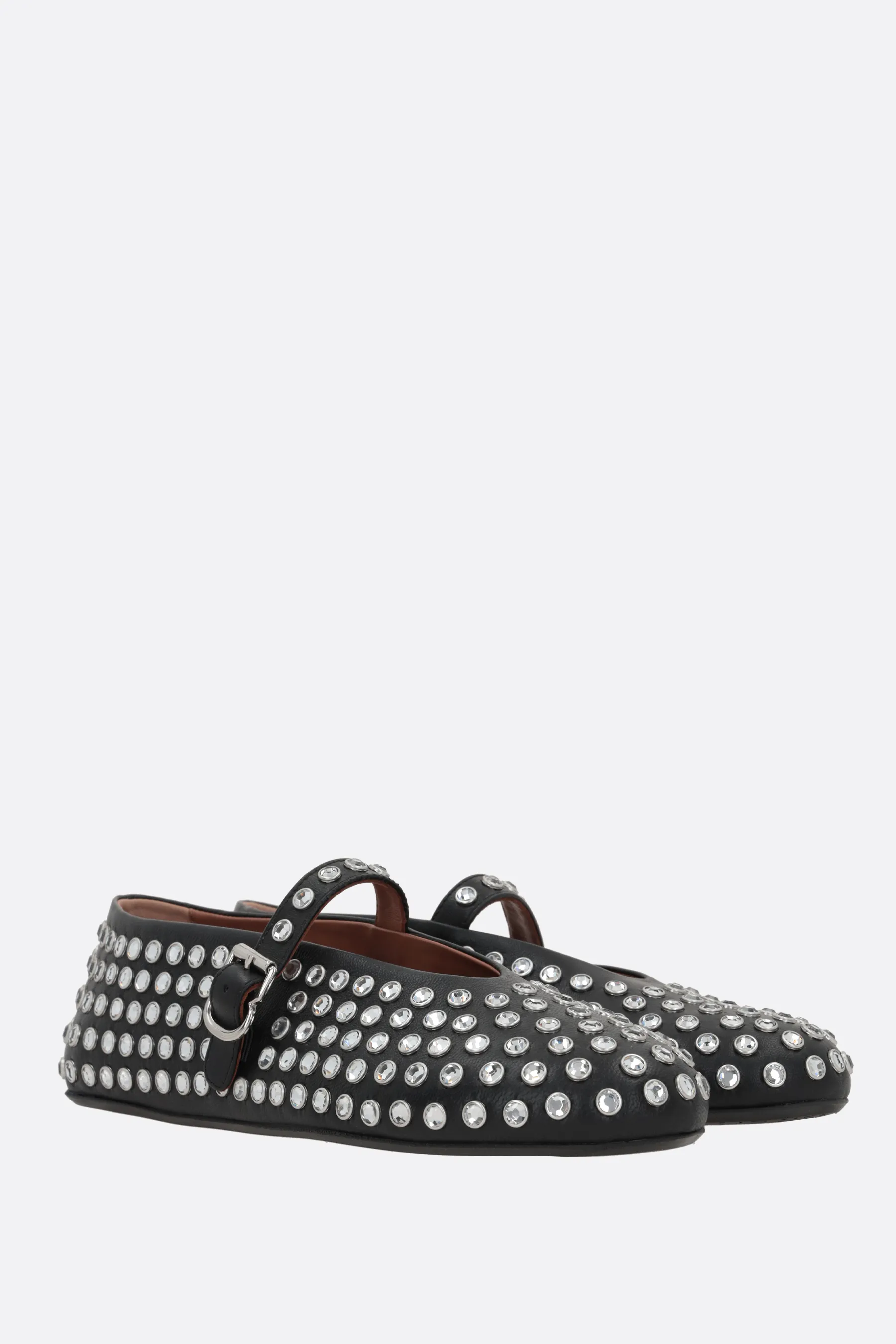 ALAIA ballerina in nappa con strass