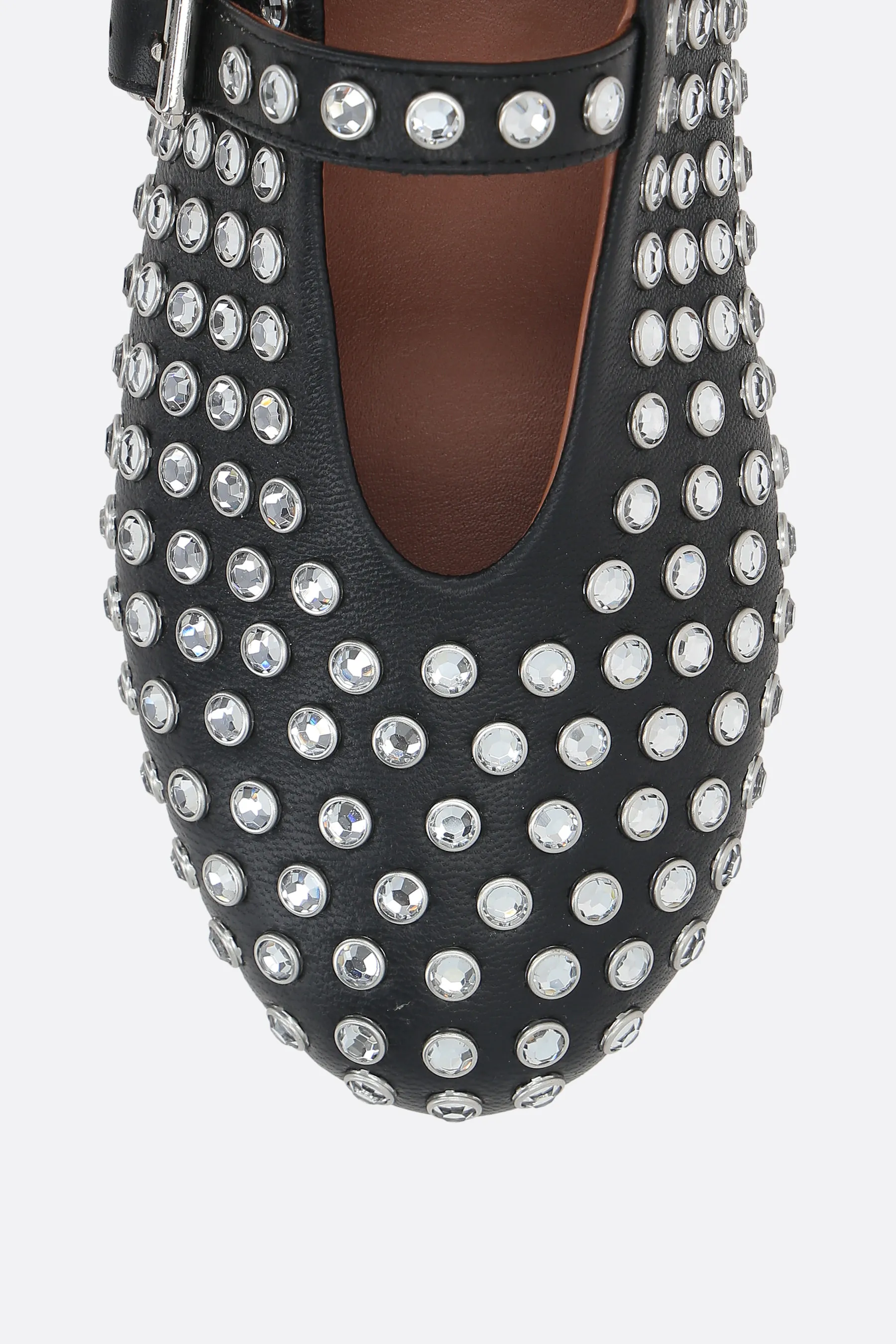 ALAIA ballerina in nappa con strass