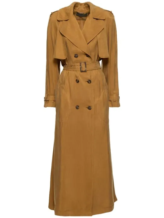 Alberta Ferretti Trench doppiopetto in twill 