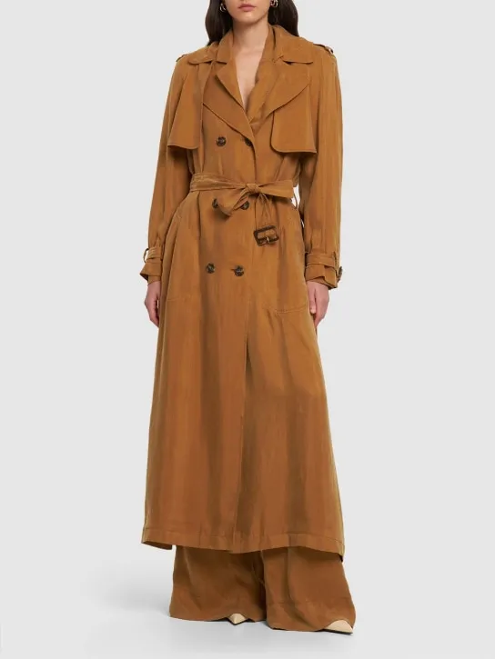Alberta Ferretti Trench doppiopetto in twill 