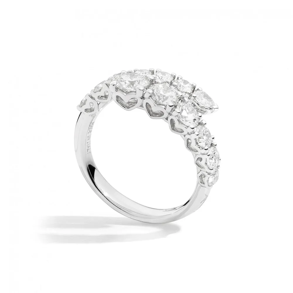 Anello Contrarié con Diamanti in Oro Bianco Anniversary Recarlo