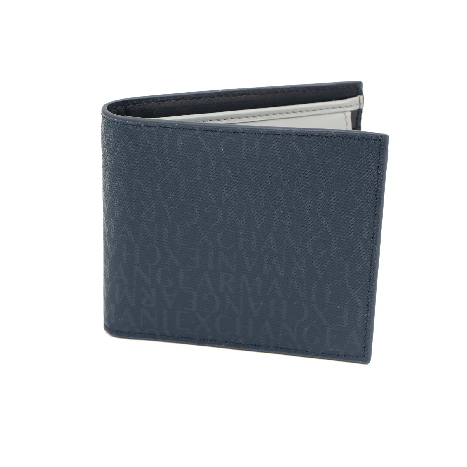 --Armani Exchange Portafoglio Saffiano logato con portamonete-