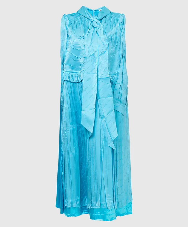 Balenciaga Abito in seta in fantasia monocromatica 663023TKN02