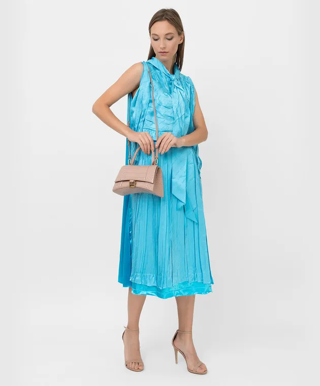 Balenciaga Abito in seta in fantasia monocromatica 663023TKN02