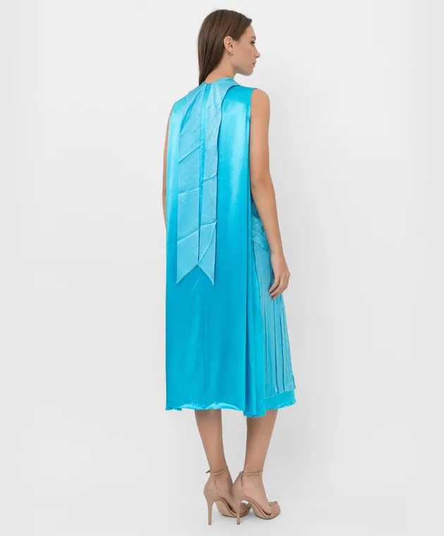 Balenciaga Abito in seta in fantasia monocromatica 663023TKN02