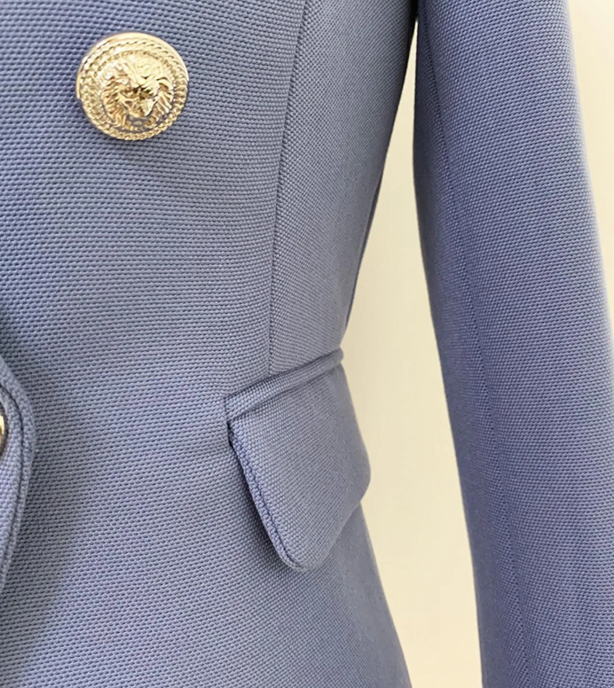 Blazer da donna doppiopetto con bottoni a forma di leone di alta qualità