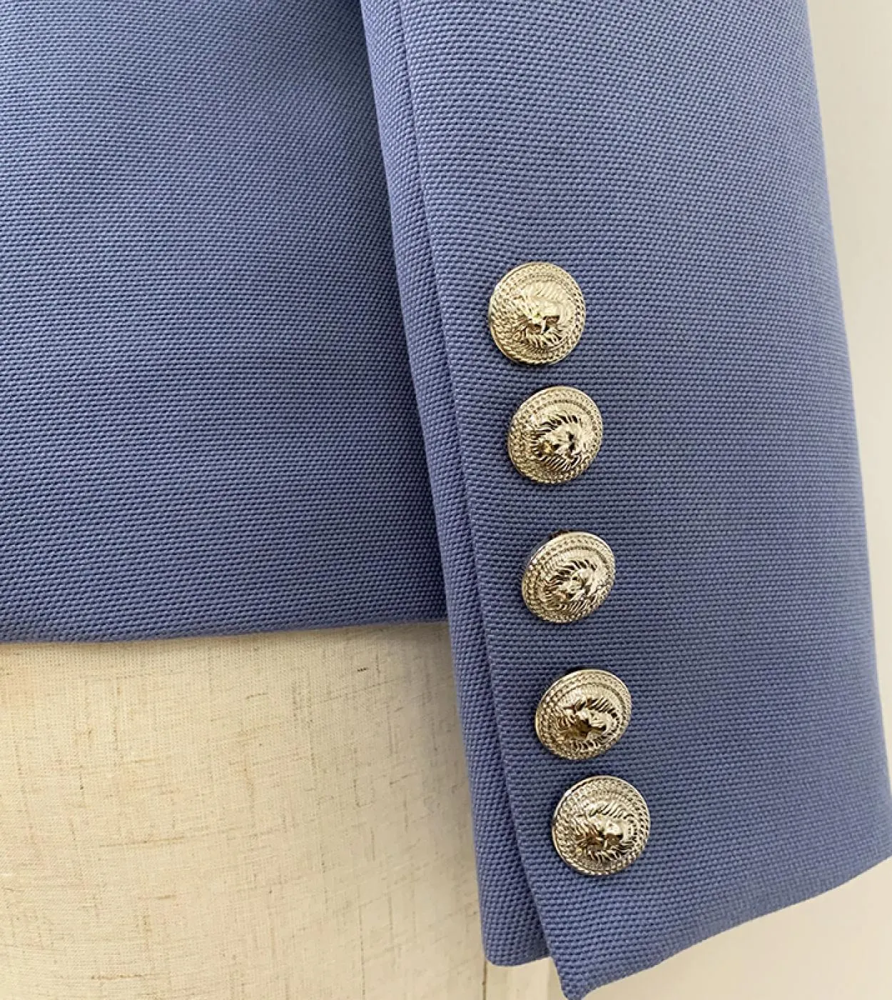 Blazer da donna doppiopetto con bottoni a forma di leone di alta qualità