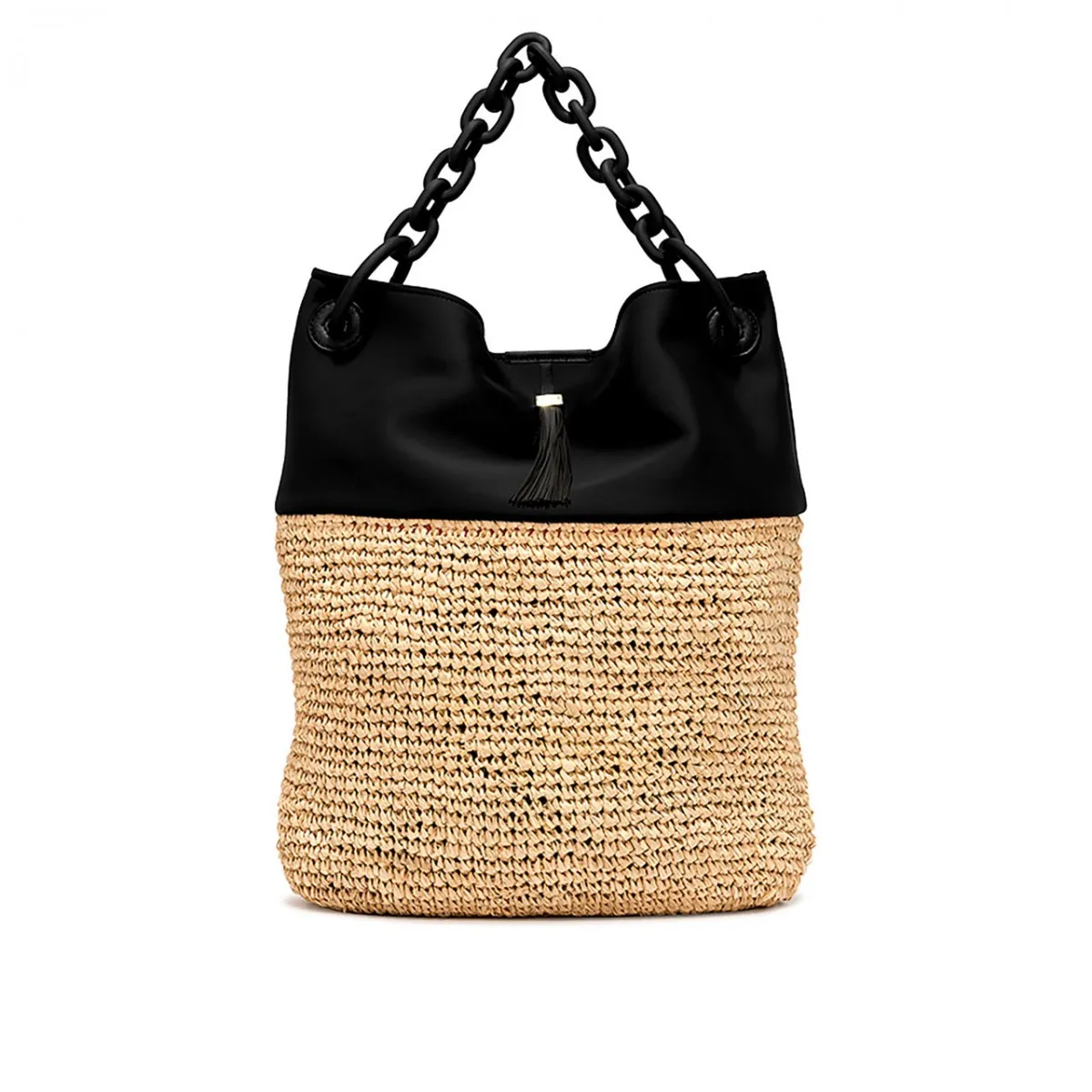 Borsa A Spalla Grande Hobo Chain, Nero