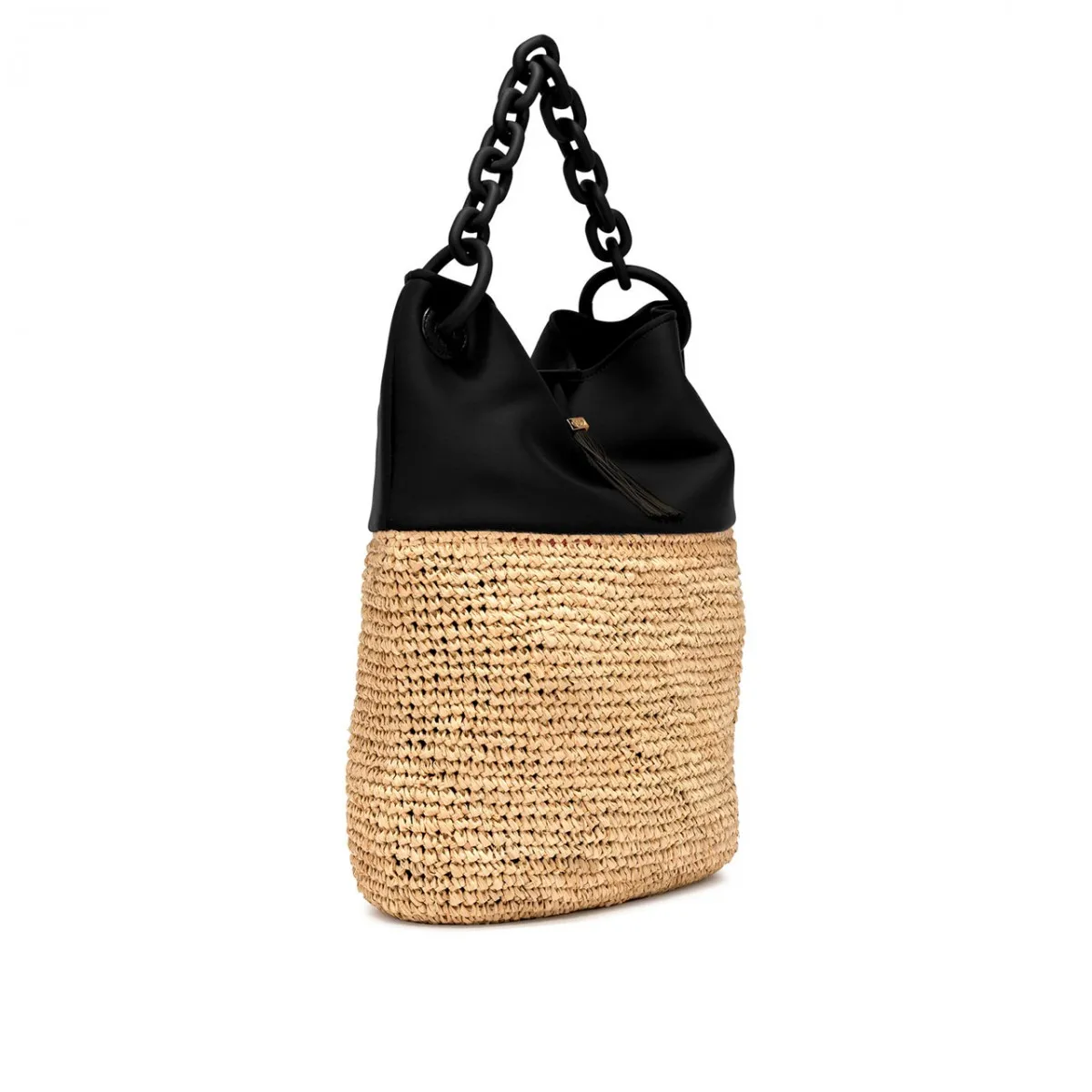 Borsa A Spalla Grande Hobo Chain, Nero
