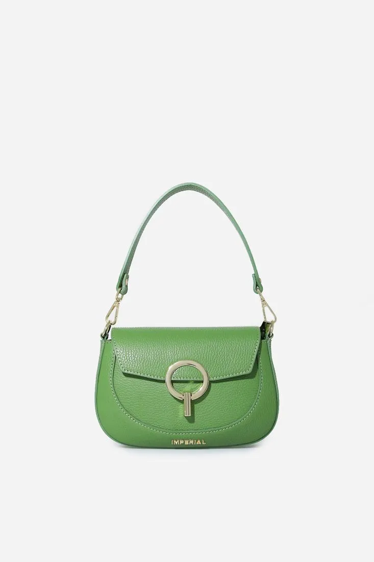Borsa con patta e dettaglio metallizzato