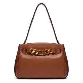Borsa Donna a Spalla LIU JO Ecosostenibile con Catena Gioiello Marrone AF3147