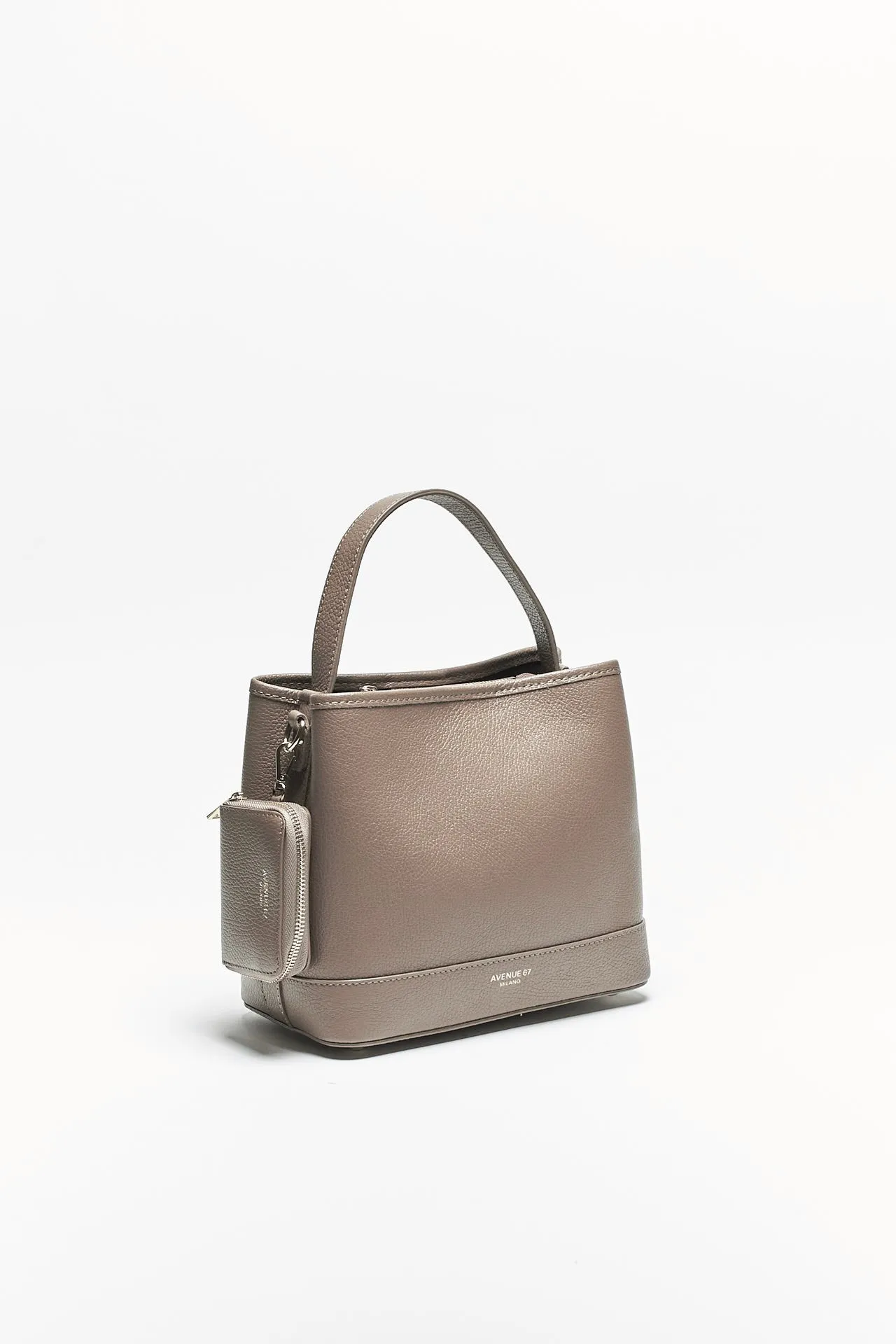 Borsa secchiello FILIPPA in pelle fango 