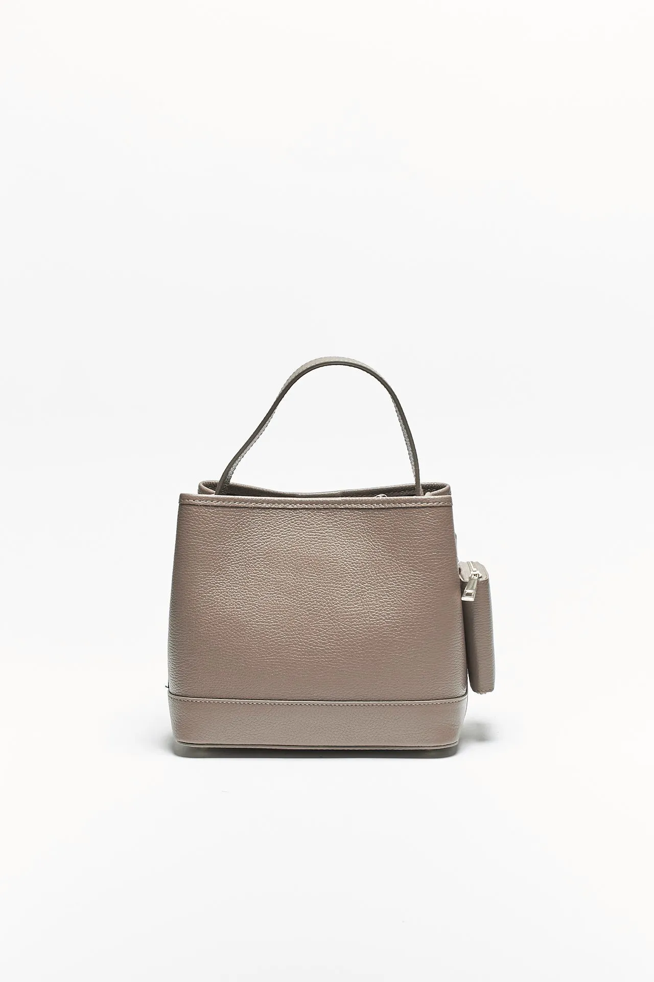 Borsa secchiello FILIPPA in pelle fango 