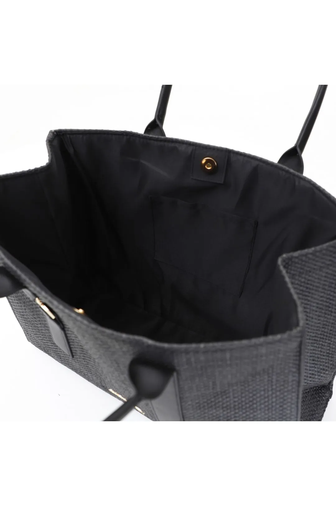 borsa squadrata con manici in tono e accessorio cafènoir nero