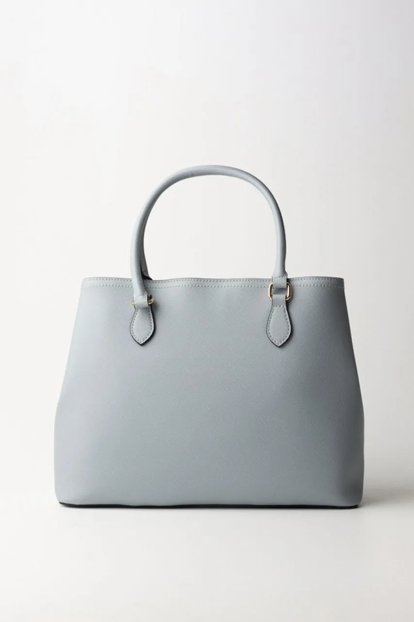 Borsa Tote con logo in oro BLUE TEAR