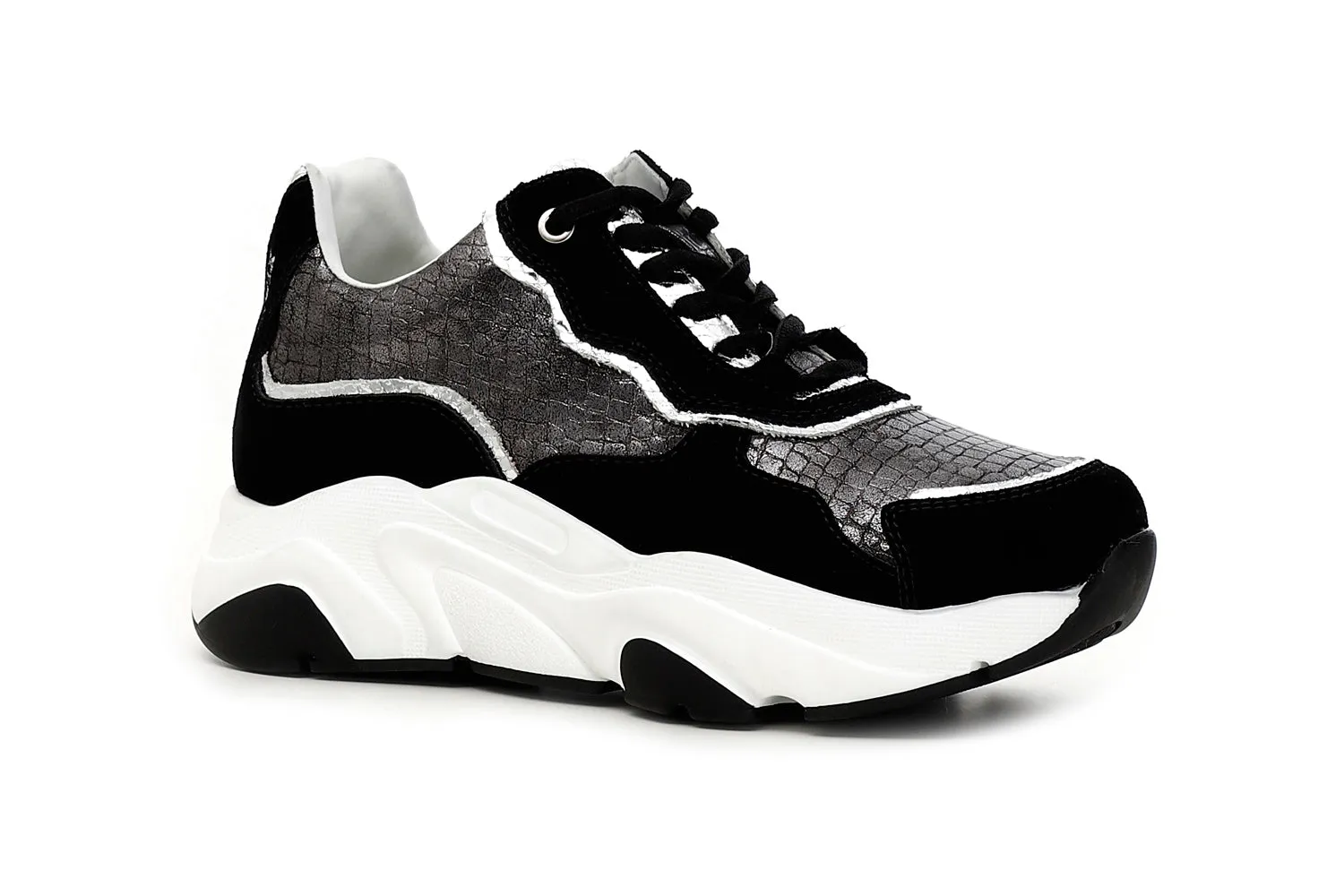 CafèNoir donna sneakers in crosta e stampa cocco