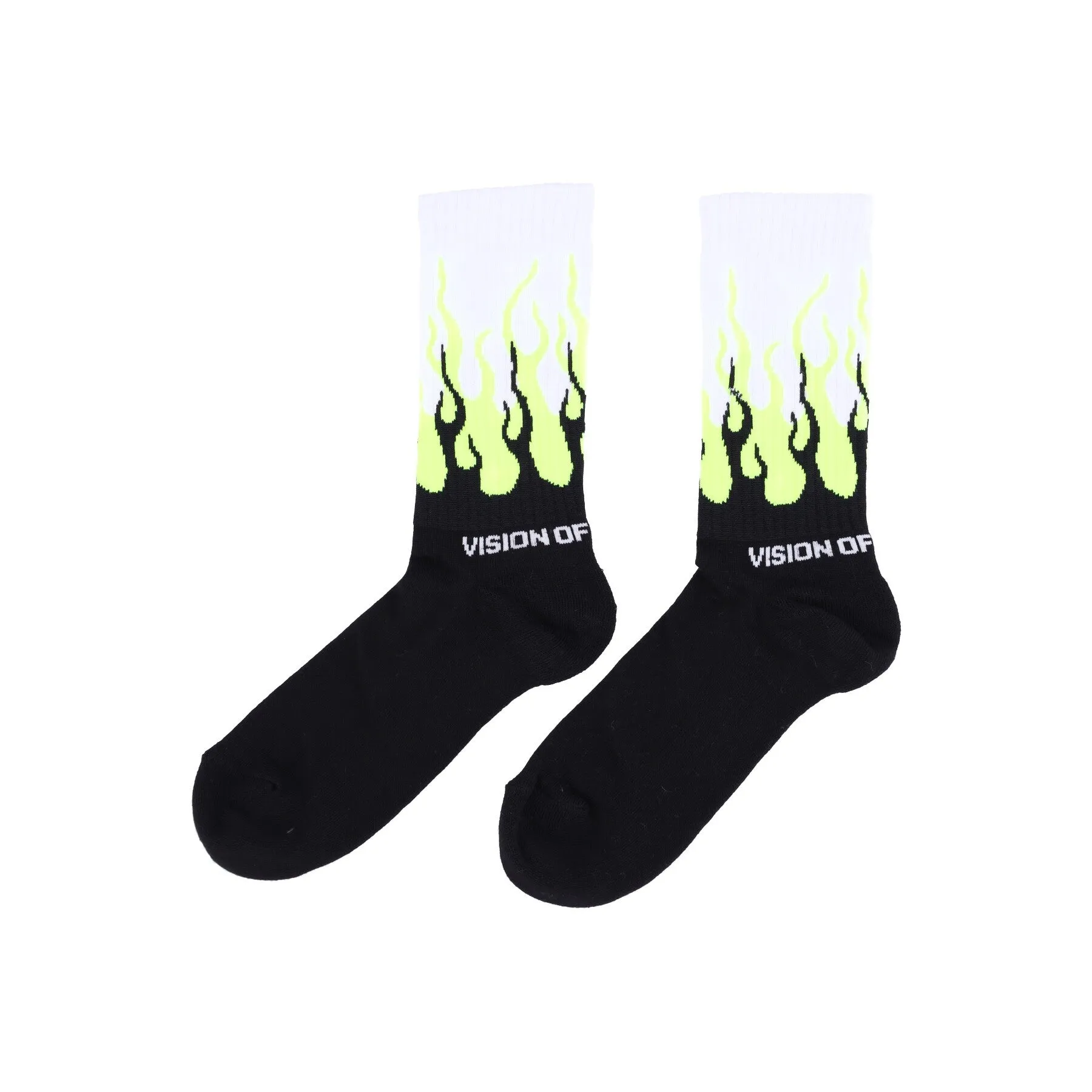 Calza Media Uomo Double Flames Socks Fluo Yellow
