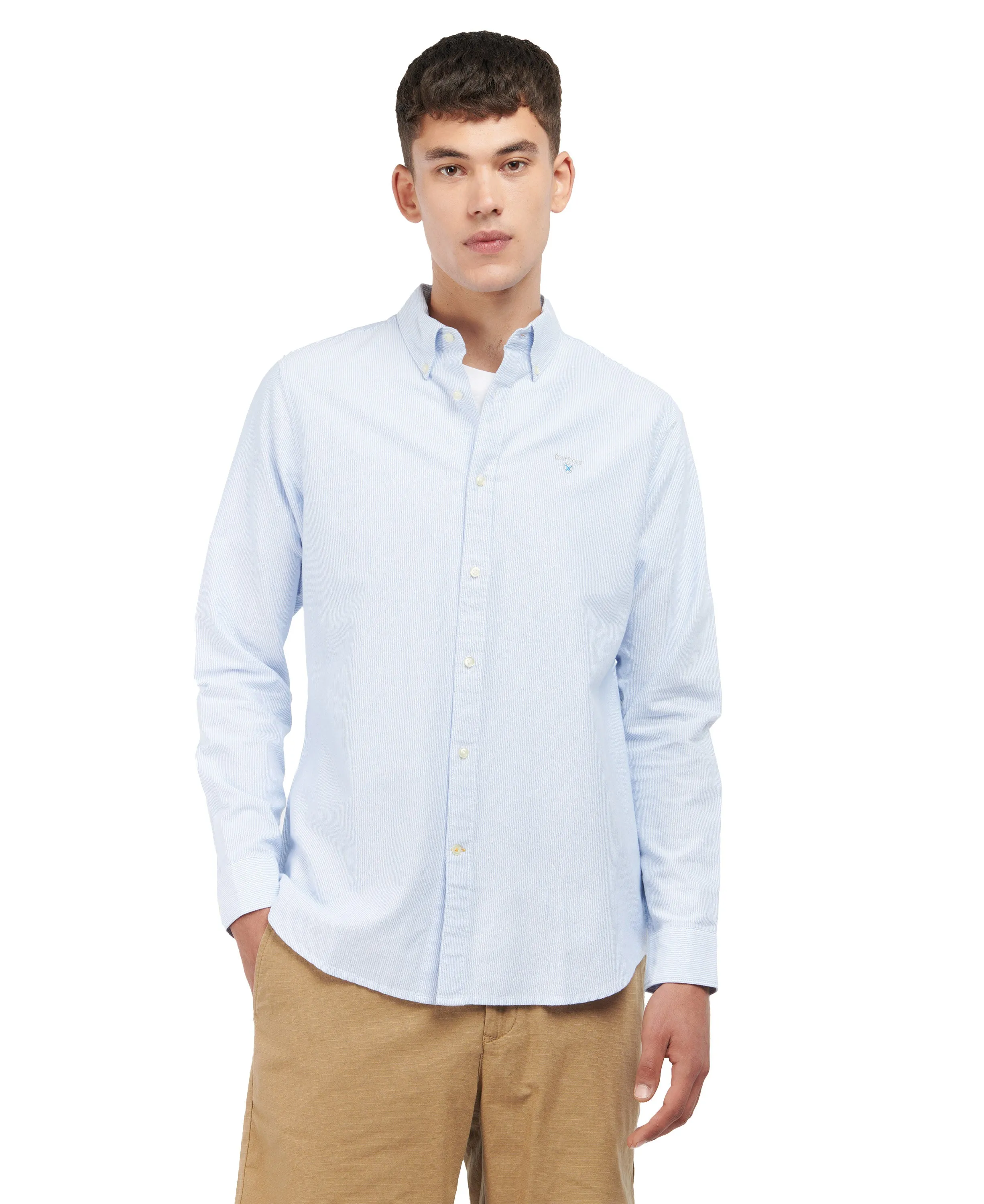 Camicia Barbour Rigata Celeste Uomo